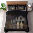 Cute Little Ghosts Rustic House Halloween Design Printed Bedding Set Bedroom Decor