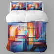 Vibrant Color World Geometric Abstract Design Printed Bedding Set Bedroom Decor