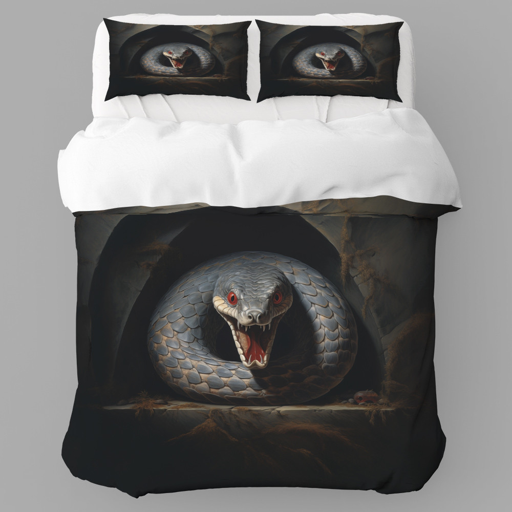 Vicious Cobra Animal Design Printed Bedding Set Bedroom Decor