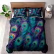 Regal Peacock Feather Animal Pattern Design Printed Bedding Set Bedroom Decor