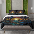 Mystical Forests Stained Glass Landscape Design Printed Bedding Set Bedroom Decor
