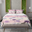 Soft Pastel Palm Trees Tropical Summer Design Printed Bedding Set Bedroom Decor