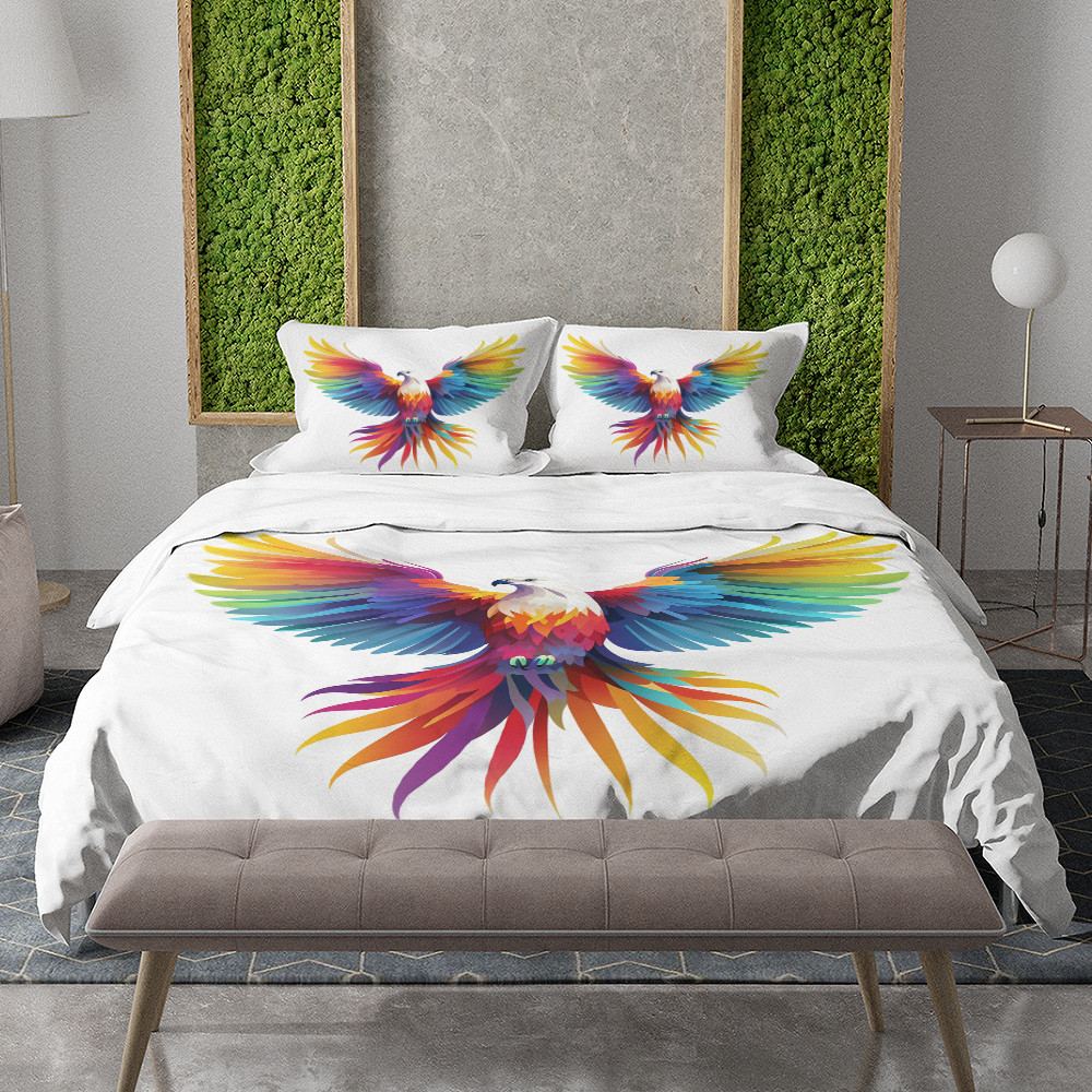 Rainbow Eagle Printed Bedding Set Bedroom Decor Animal Design