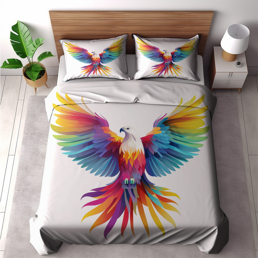 Rainbow Eagle Printed Bedding Set Bedroom Decor Animal Design