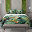 Vibrant Toucan Couple Animal Floral Design Printed Bedding Set Bedroom Decor
