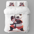 Panda Doing Karate Posture Printed Bedding Set Bedroom Decor Animal Design