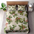 Vintage Holly Berries Christmas Winter Pattern Design Printed Bedding Set Bedroom Decor