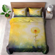 Watercolor Yellow Dandelion Floral Design Printed Bedding Set Bedroom Decor