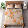Whimsical Apricots With Flowers Fruit Pattern Design Printed Bedding Set Bedroom Decor
