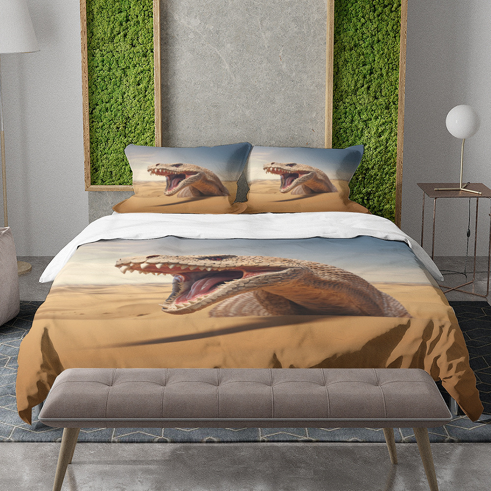 Venomous Cobra In Desert Animal Design Printed Bedding Set Bedroom Decor