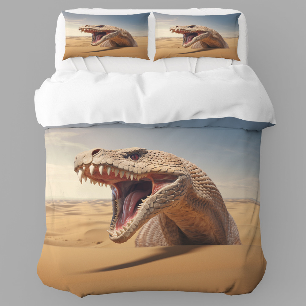Venomous Cobra In Desert Animal Design Printed Bedding Set Bedroom Decor
