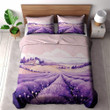 Serene Lavender Field Floral Design Printed Bedding Set Bedroom Decor