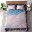 Light Pink And Blue Cloud Printed Bedding Set Bedroom Decor