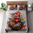Portrait Of Chicken Abstract Painting Printed Bedding Set Bedroom Decor