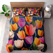Tulip Garden Pattern Floral Design Printed Bedding Set Bedroom Decor