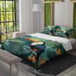 Tropical Palm Leaf Toucan Animal Floral Design Printed Bedding Set Bedroom Decor