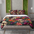 Tropical Paradise Skull Floral Design Printed Bedding Set Bedroom Decor