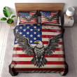 Vintage Eagle On American Flag Printed Bedding Set Bedroom Decor Patriotic Design