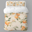 Pastel Hues Apricots Fruit Pattern Design Printed Bedding Set Bedroom Decor