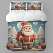 Santa Claus Is Bringing Huge Gift Bag Printed Bedding Set Bedroom Decor