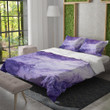 Purple Hued Nebula Marble Texture Design Printed Bedding Set Bedroom Decor