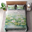 Serene Lily Pond Floral Design Printed Bedding Set Bedroom Decor