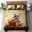 Raccoon Inside Basket Animal Funny Design Printed Bedding Set Bedroom Decor