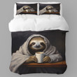 Sloth Wrapped In Blanket Animal Funny Design Printed Bedding Set Bedroom Decor