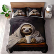 Sloth Wrapped In Blanket Animal Funny Design Printed Bedding Set Bedroom Decor