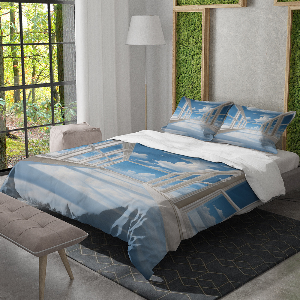 Window To The Impossible Landscape Design Printed Bedding Set Bedroom Decor