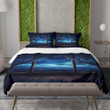 Window Overlooking Starry Night Landscape Design Printed Bedding Set Bedroom Decor