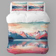 Illustration Of Abstract Mountain Printed Bedding Set Bedroom Decor