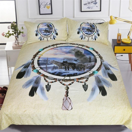 Tribal Wolf Dreamcatcher Bedding Set Bedroom Decor