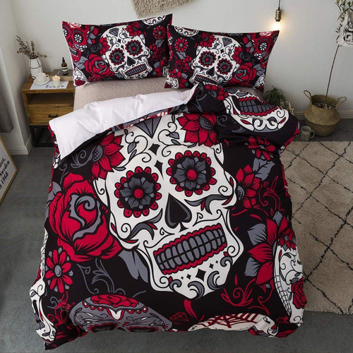 Skull Day Of Dead Printed Bedding Set Bedroom Decor