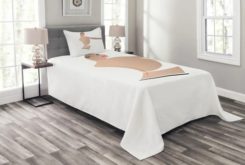 Feminen Fashion Theme Pattern Printed Bedspread Set Home Decor