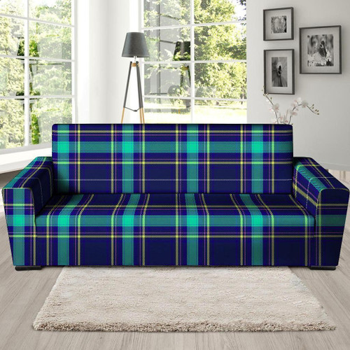 Blue Plaid Tartan Print Sofa Cover