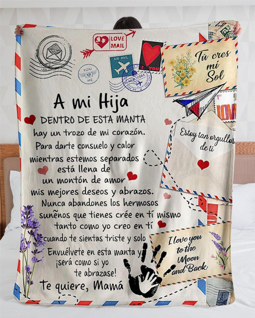 A Mi Hija Dentro De Esta Manta Gift For Daughter Sherpa Fleece Blanket