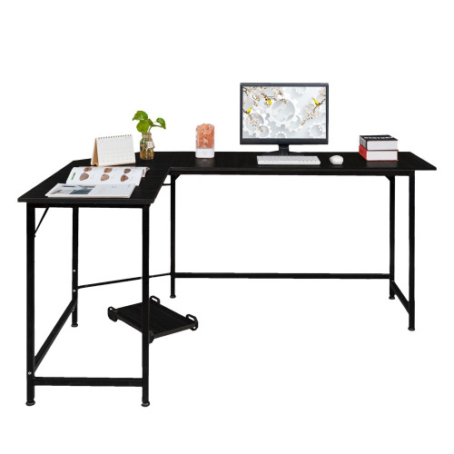 L Shaped Computer Desk Black Back To School