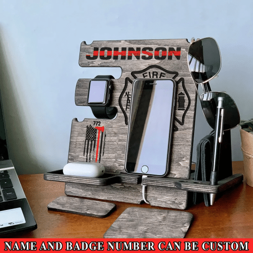 Cool Fire Rescue Thin Red Line Docking Station Custom Name