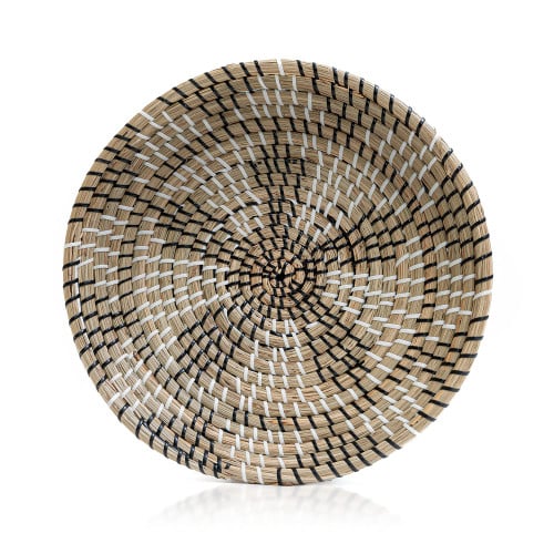 Athena Pattern Handcrafted Wicker Rattan Wall Hanging Basket Bowl Tray Decorative For Living Room Bedroom