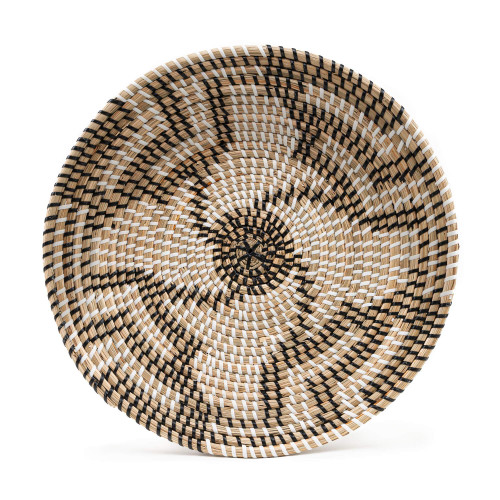 Aztec Pattern Handcrafted Wicker Rattan Wall Hanging Basket Bowl Tray Decorative For Living Room Bedroom