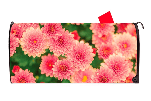 Pink Flowers Mailbox Cover
