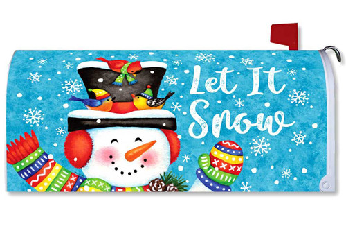 Jolly Snowman Pattern Printed Mailbox Cover