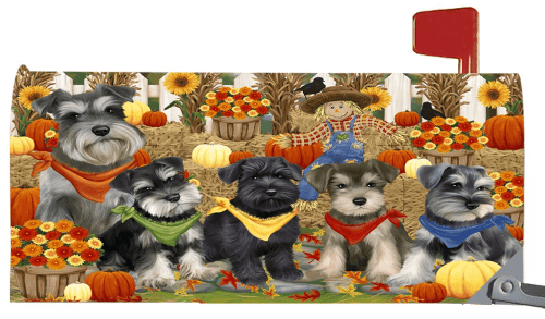 Mailbox Cover Harvest Time Festival Day Schnauzers Dog