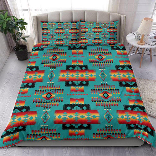 Blue Native Tribes Pattern Native American Bedding Sets