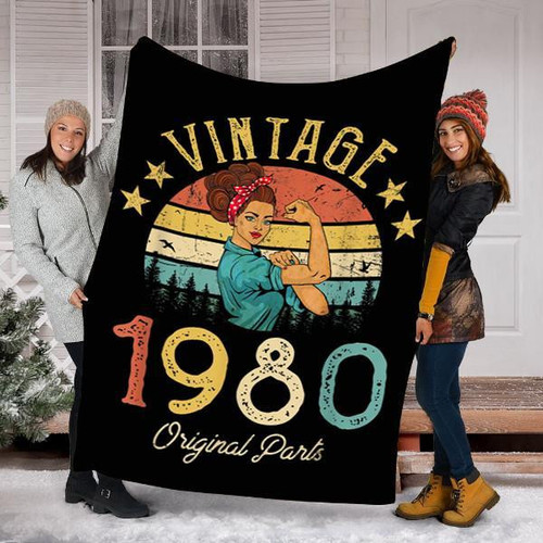 40th Birthday Gift For Mom Vintage Feminist Cool Design Sherpa Fleece Blanket