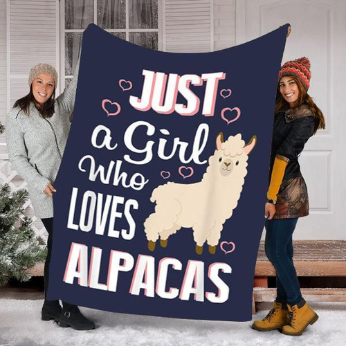 Just A Girl Who Loves Alpacas Perfect Gift For Daughter Design Sherpa Fleece Blanket