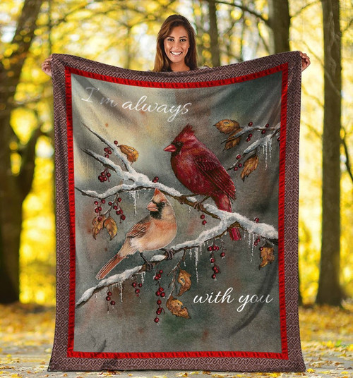 Always With You Cardinal Bird Cute Style Sherpa Fleece Blanket
