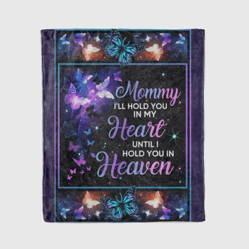Gift For Mommy Butterfly I Will Hold You In My Heart Sherpa Fleece Blanket