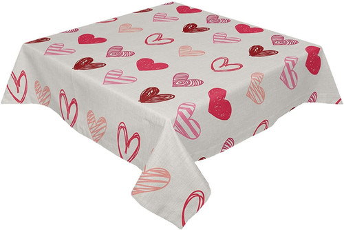 Doodle Pattern Of Hearts Symbols Of Love Tablecloth Home Decor